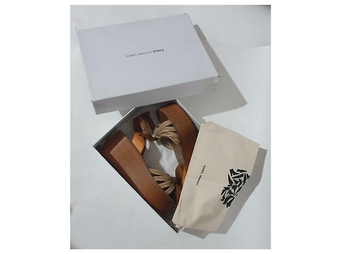 Sandali con plateau Isabel Marant Etoile Marrone Beige Pelle - vista 6