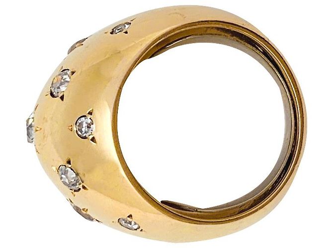 inconnue Anello a cupola in oro giallo e diamanti. - vista 2