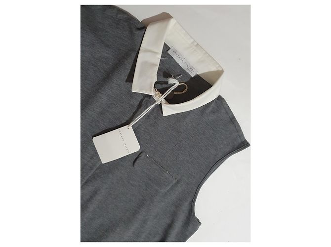 Camiseta sin mangas de algodón gris Fabiana Filippi - vista 2