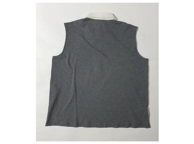 Camiseta sin mangas de algodón gris Fabiana Filippi - vista 3