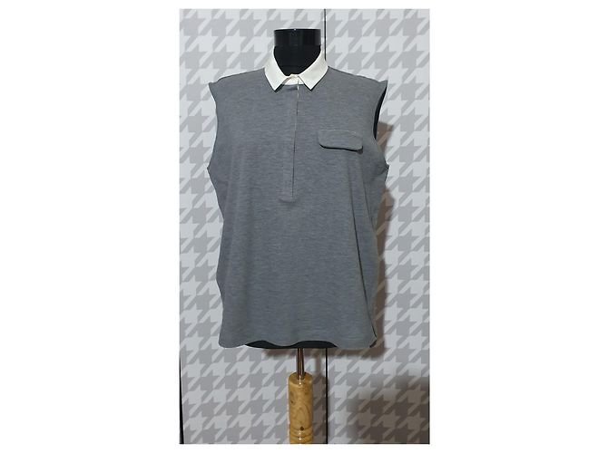 Camiseta sin mangas de algodón gris Fabiana Filippi - vista 4