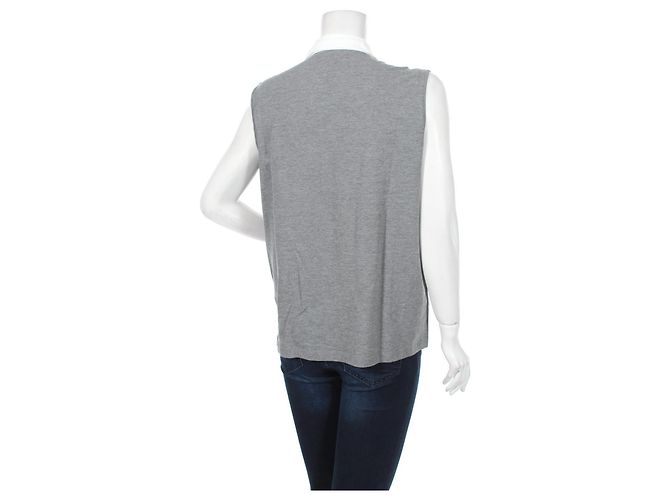 Camiseta sin mangas de algodón gris Fabiana Filippi - vista 6