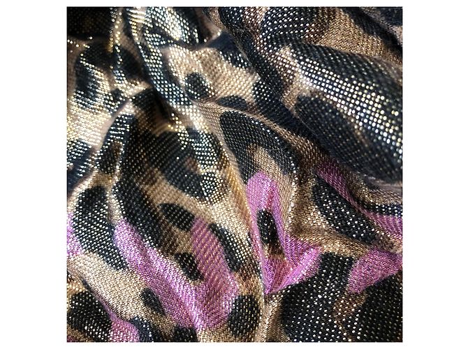 Louis Vuitton Stole Leopard Disco Gold di Stephen Sprouse - edizione limitata! Marrone D'oro Fuschia - vista 4