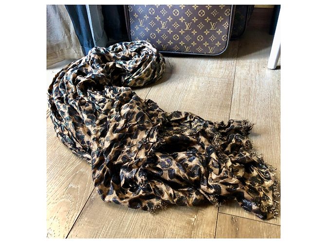 Louis Vuitton Stole Leopard Disco Gold di Stephen Sprouse - edizione limitata! Marrone D'oro Fuschia - vista 6