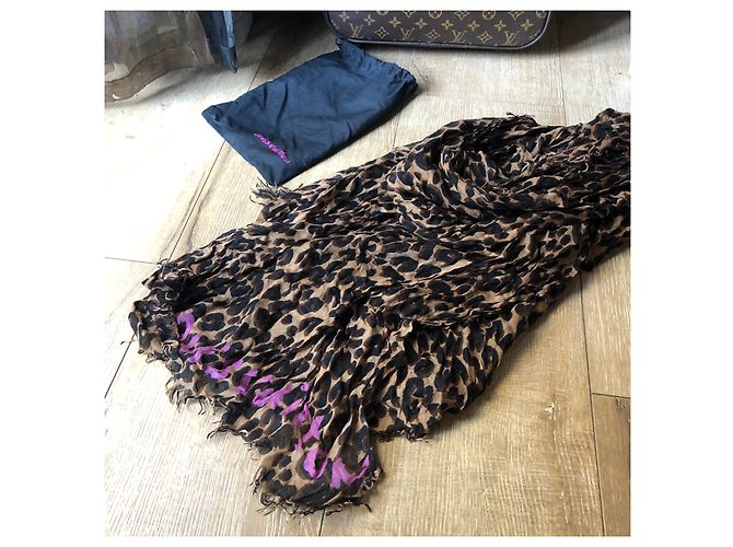 Louis Vuitton, Que hay que tener! Louis Vuitton Etole Leopard Marron por Stephen Sprouse - ¡edición limitada! Castaño Estampado de leopardo Fucsia - vista 3