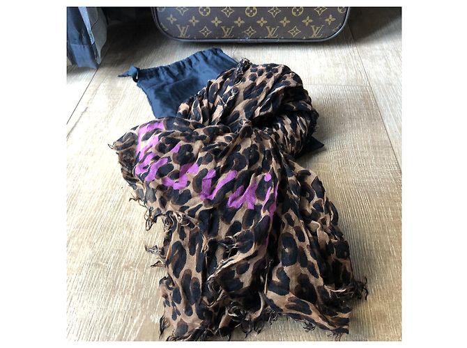 Louis Vuitton, Que hay que tener! Louis Vuitton Etole Leopard Marron por Stephen Sprouse - ¡edición limitada! Castaño Estampado de leopardo Fucsia - vista 7