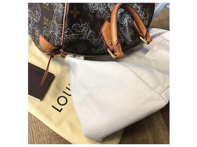 Louis Vuitton Edizione speciale Speedy bag (sprouse) Argento Beige Marrone scuro - vista 12