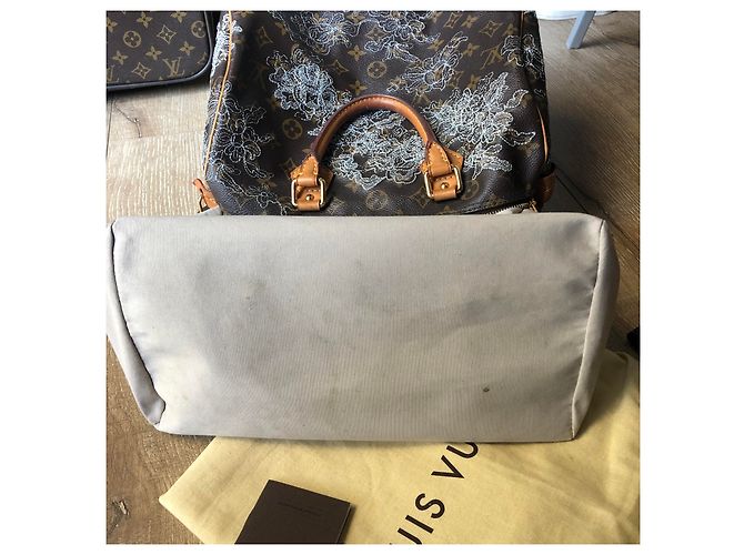 Louis Vuitton Edizione speciale Speedy bag (sprouse) Argento Beige Marrone scuro - vista 15