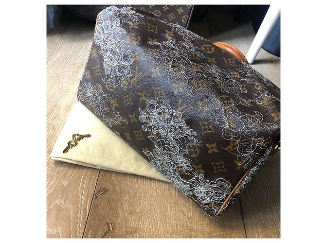 Louis Vuitton Edizione speciale Speedy bag (sprouse) Argento Beige Marrone scuro - vista 2