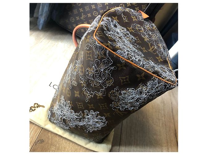 Louis Vuitton Edizione speciale Speedy bag (sprouse) Argento Beige Marrone scuro - vista 4