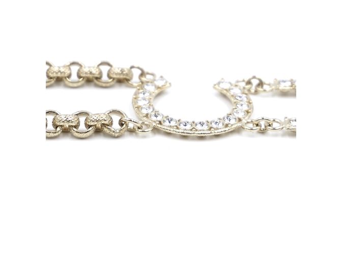 Collar Chanel Gold CC con cristales deletreados Dorado - vista 11