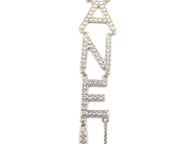 Collar Chanel Gold CC con cristales deletreados Dorado - vista 6