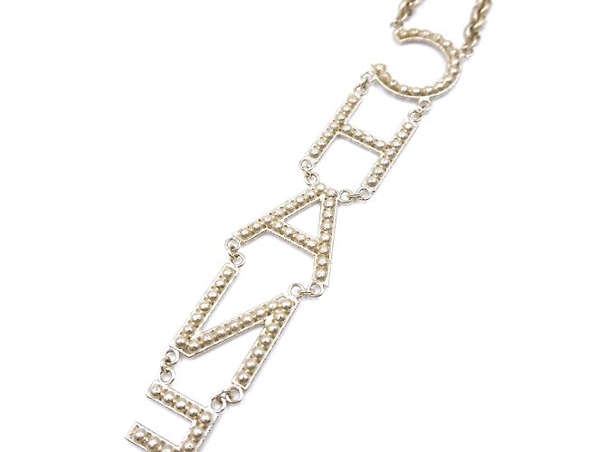 Collar Chanel Gold CC con cristales deletreados Dorado - vista 8