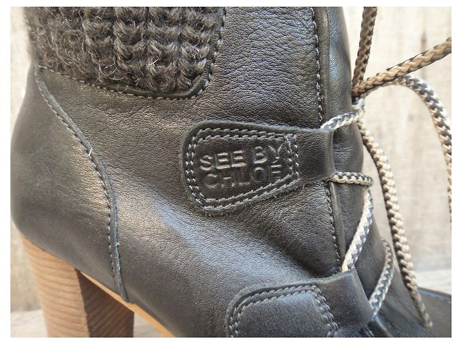 Botines See By Chloé p 38,5 Negro - vista 3