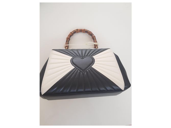 Autre Marque Borsa Gucci Margaret Queen in pelle nera e bianca Nero Bianco - vista 4