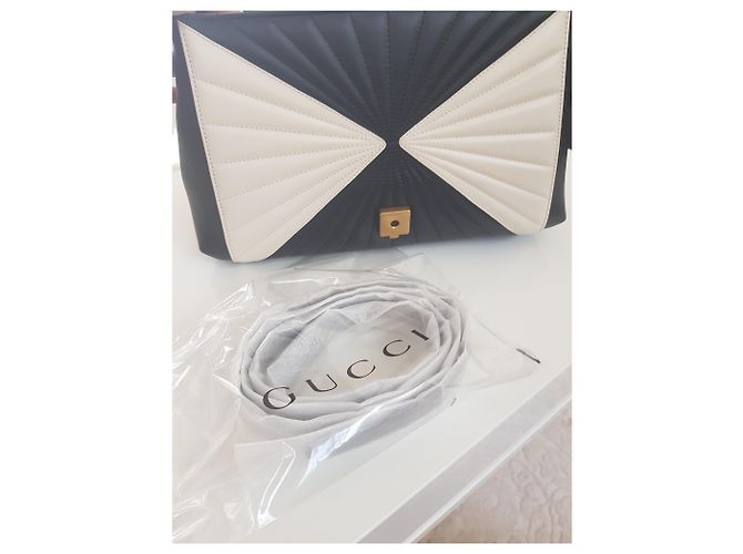 Autre Marque Borsa Gucci Margaret Queen in pelle nera e bianca Nero Bianco - vista 6