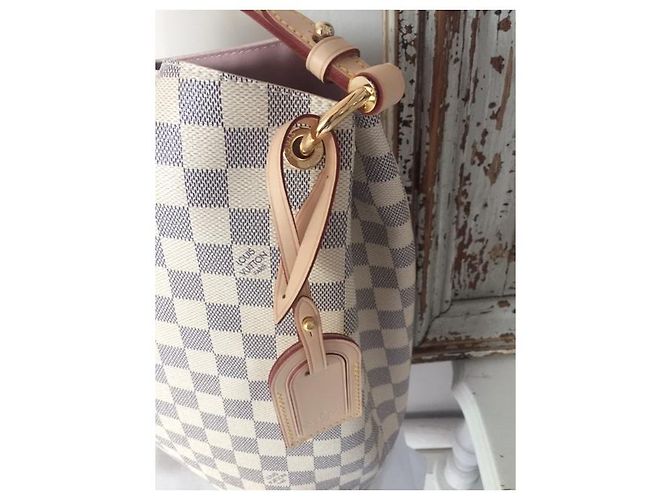 Louis Vuitton GRACEFUL BAG Damier Azur Canvas MM Bianco sporco - vista 2