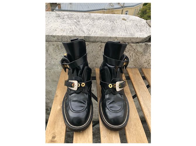 Botas Balenciaga Belt de charol negro - vista 4