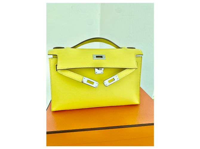 Hermès Kelly Clutch hellgelb - Ansicht 2