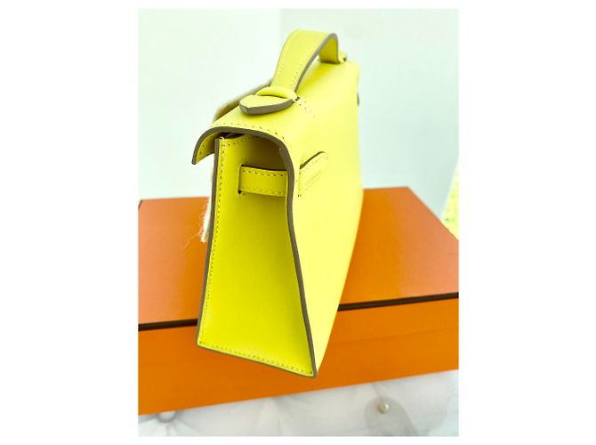 Hermès Kelly Clutch hellgelb - Ansicht 4
