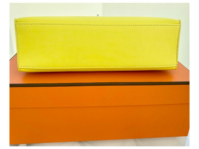 Hermès Kelly Clutch hellgelb - Ansicht 6