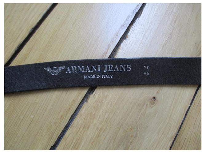 Armani Jeans Schwarzer Ledergürtel, Taille 70/85. - Ansicht 4