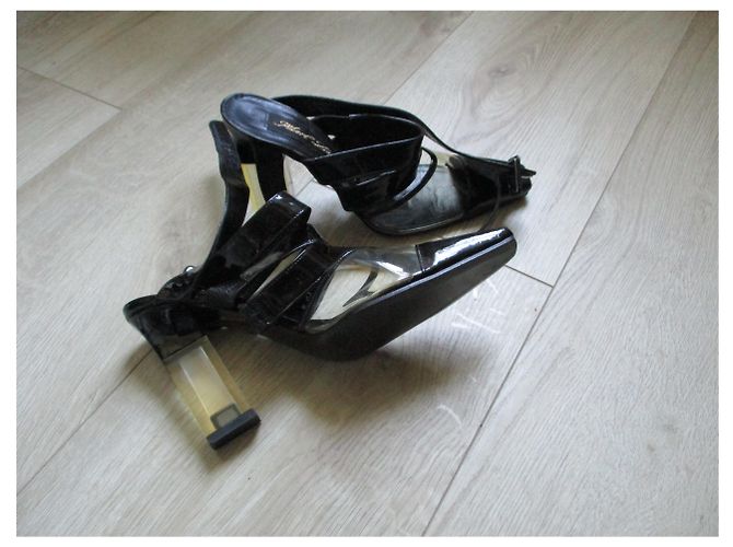 Karl Lagerfeld SANDALI IN PELLE IN PELLE, Pointure 6UK. Nero - vista 2