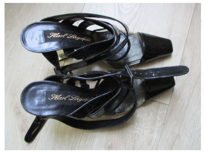 Karl Lagerfeld SANDALI IN PELLE IN PELLE, Pointure 6UK. Nero - vista 4