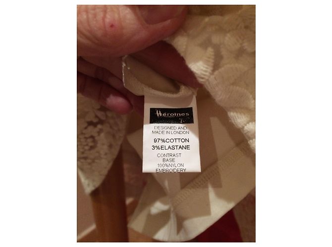 Autre Marque Vestido Héroïnes Koline Marfil Encaje Algodón Nailon Blanco roto - vista 5