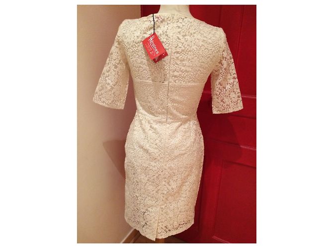 Autre Marque Vestido Héroïnes Koline Marfil Encaje Algodón Nailon Blanco roto - vista 6