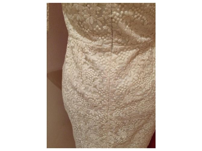 Autre Marque Vestido Héroïnes Koline Marfil Encaje Algodón Nailon Blanco roto - vista 7