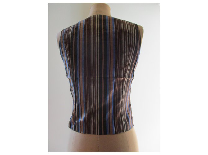 Kenzo Bustier de seda, rayado, taille 40. Multicolor - vista 2
