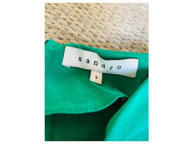 Abito Sandro in seta verde taglia 38 - vista 3