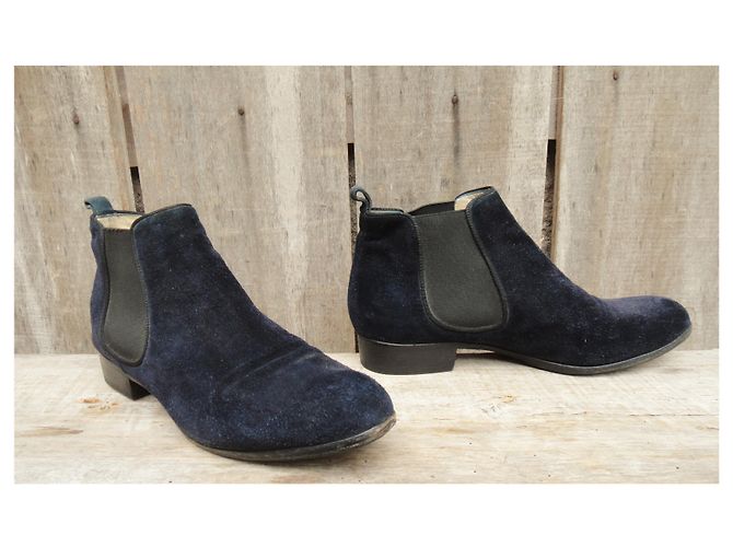Stivali Chelsea Sartore Blu Navy Scamosciati 38 IT - vista 3