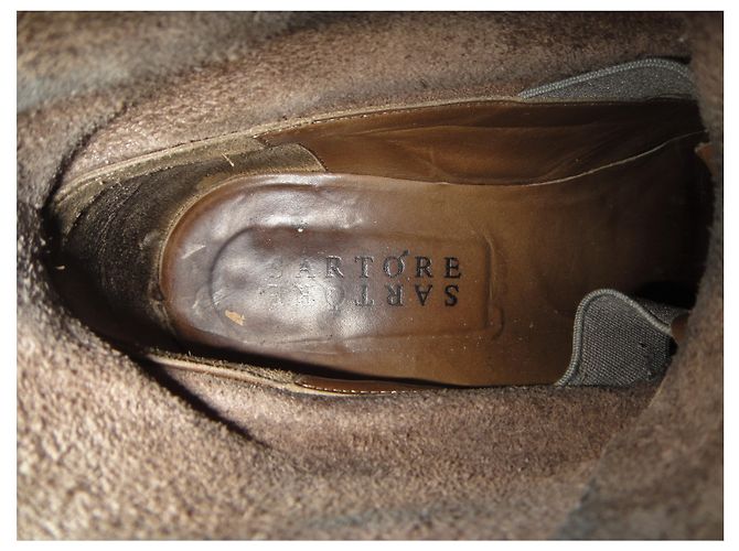 Stivaletti Sartore in pelle taupe 36,5 - vista 2