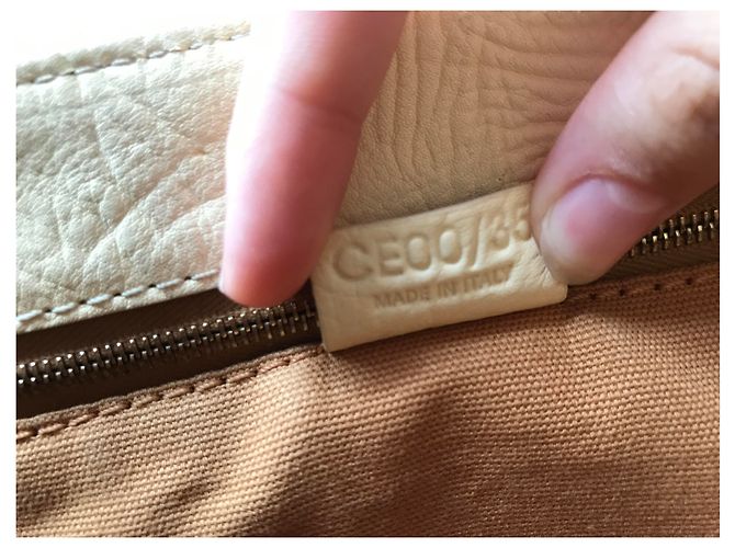 Borsa Céline in pelle beige - vista 10