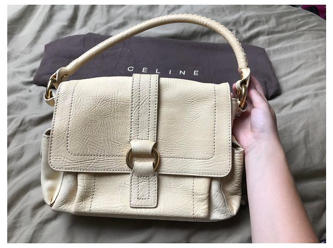 Borsa Céline in pelle beige - vista 2