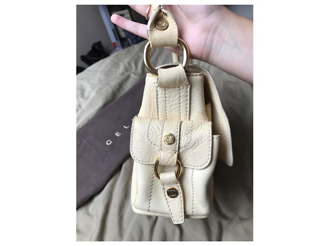 Borsa Céline in pelle beige - vista 4