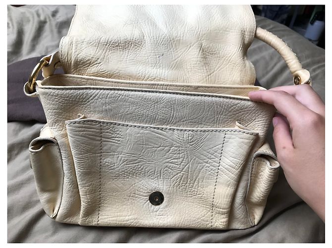 Borsa Céline in pelle beige - vista 6