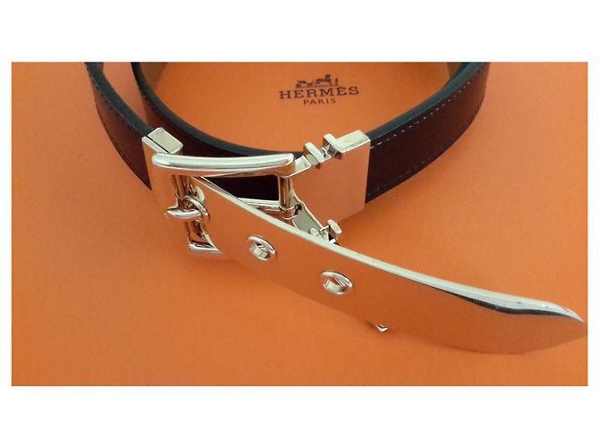 Hermès Dunkelbraune Box und Goldmetall - Ansicht 3