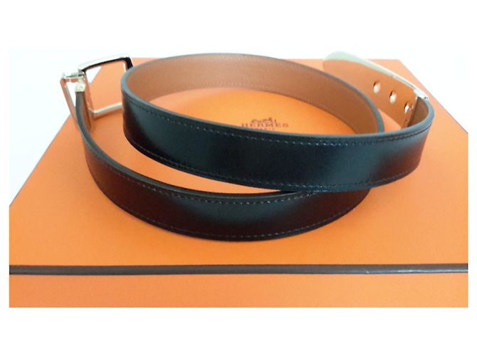 Hermès Dunkelbraune Box und Goldmetall - Ansicht 4
