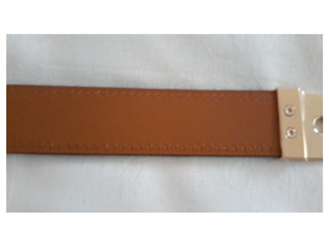 Hermès Dunkelbraune Box und Goldmetall - Ansicht 6