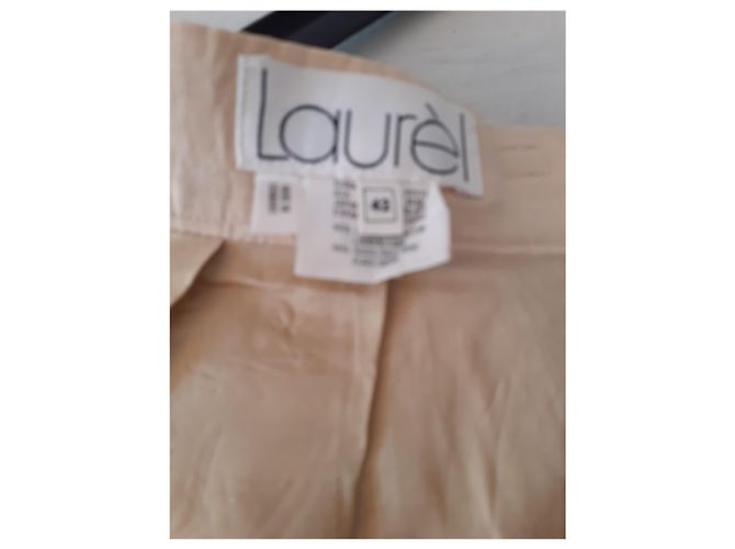 Calça Laurèl de seda e linho Areia - vista 2