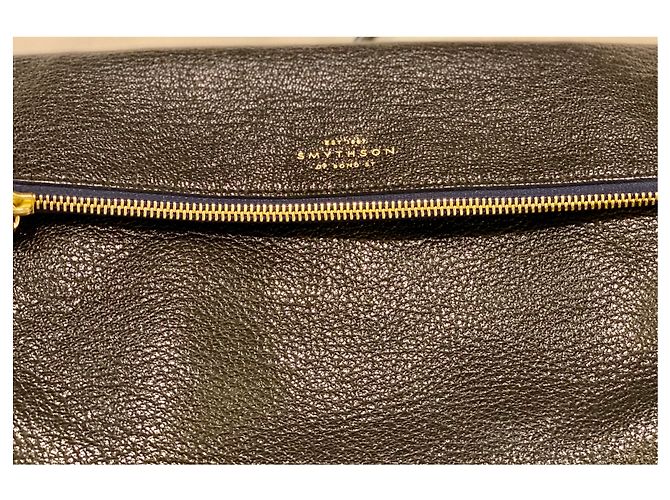 Pochette Smythson in pelle di capra granulata nera Nero - vista 7