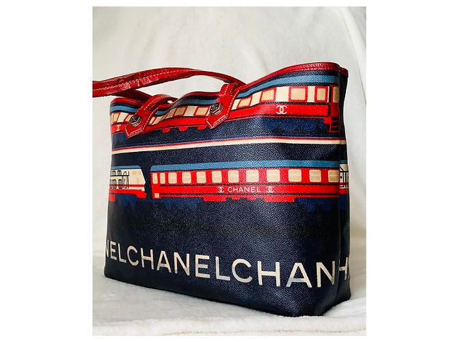 Le Boy Chanel Le Train Vermelho Azul - vista 10