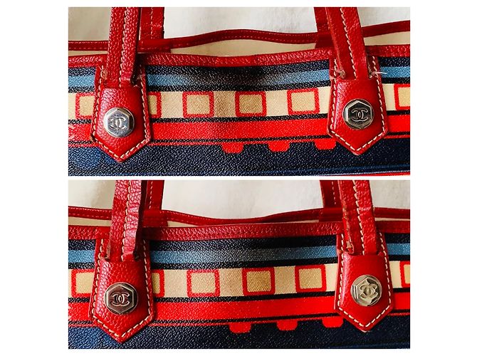 Le Boy Chanel Le Train Vermelho Azul - vista 13