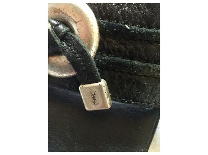 Yves Saint Laurent Vintage YSL Rive Gauche Maultiere Schwarz Silber Hardware - Ansicht 3