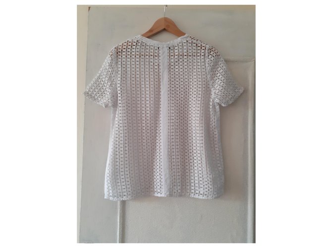 Top de encaje de algodón blanco Gerard Darel - vista 2
