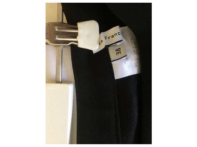 Falda Balenciaga Negra de Acetato con Volante Negro - vista 3