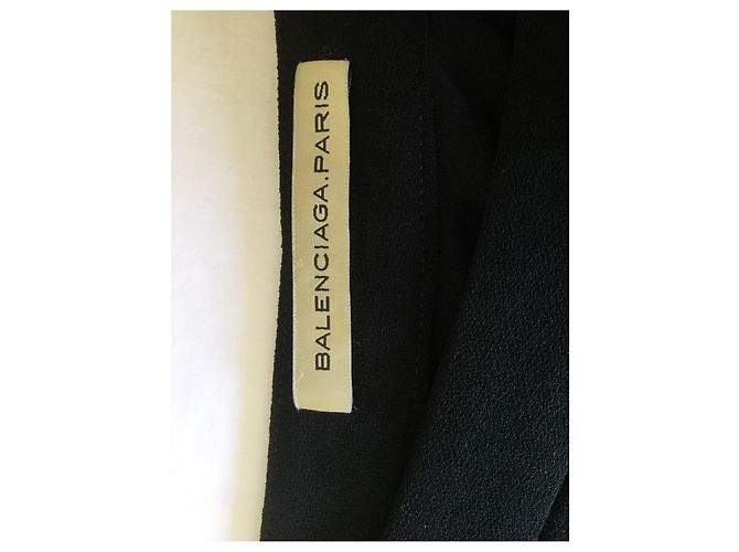 Falda Balenciaga Negra de Acetato con Volante Negro - vista 4